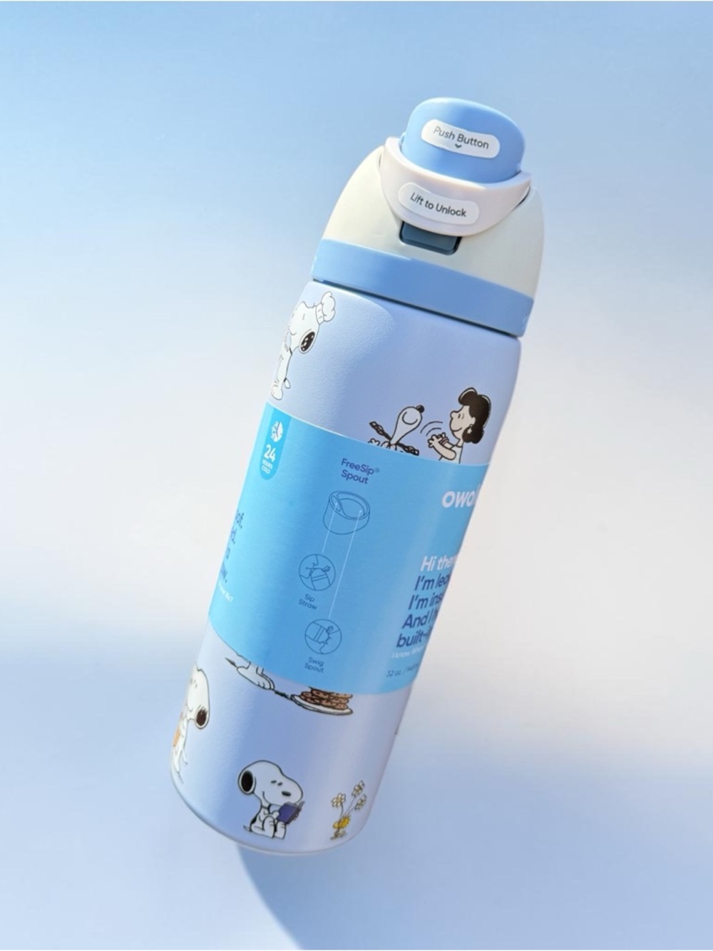 32 oz Owala Light Blue - Snoopy Edition - Picture 2 of 3